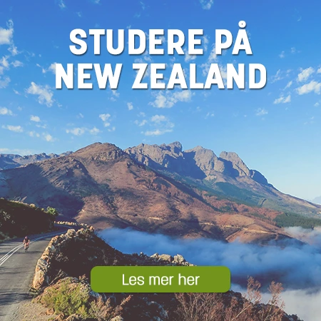 New Zealand landskap med lenke til å studere på New Zealand. Bilde